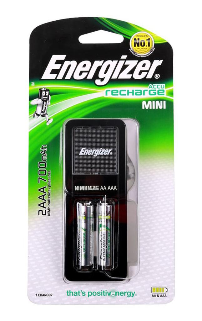 Φορτιστής Μπαταριών Energizer ACCU Recharge Mini για AA/AAA με 2 ΑΑ Μπαταρίες 2000mAh