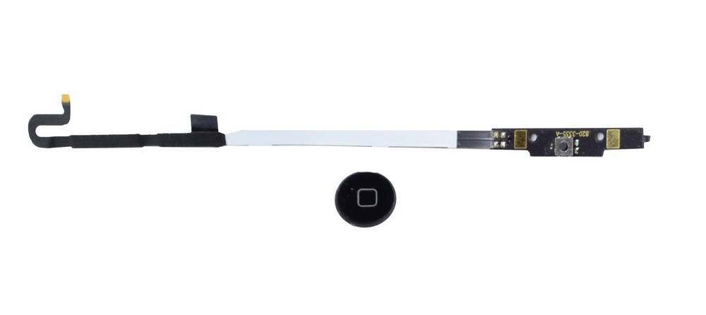 Σέτ Κεντρικού Πλήκτρου Apple iPad 4 με Καλώδιο Πλακέ Μαύρο Original 821-1698-A