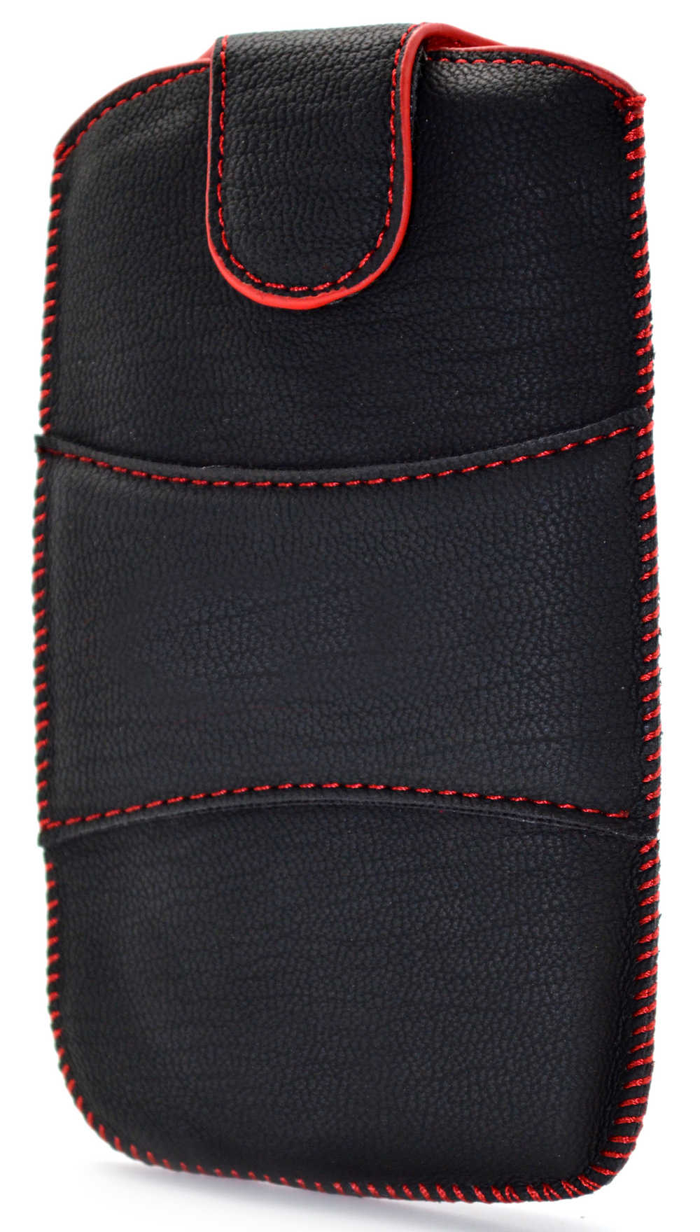 Θήκη Velcro για Vodafone Smart prime 7 Μαύρη με Κόκκινη Ραφή