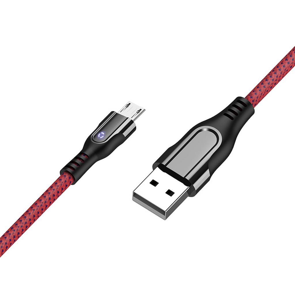 Καλώδιο σύνδεσης Hoco U54 Advantage USB σε Micro-USB Fast Charging 2.4A Κόκκινο 1.2 μ. με ένδειξη LED