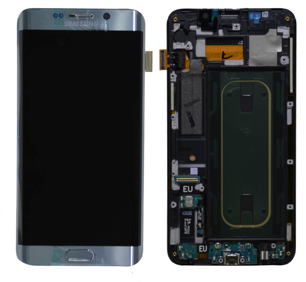 Γνήσια Οθόνη & Μηχανισμός Αφής Samsung SM-G928F Galaxy S6 Edge+ Ασημί GH97-17819D