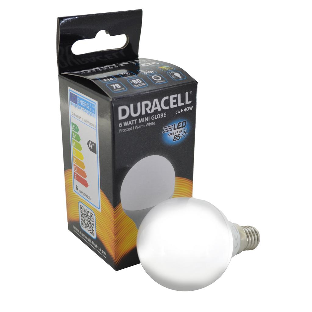 Λάμπα LED Duracell E14 6W 470 Lumen 2700K
