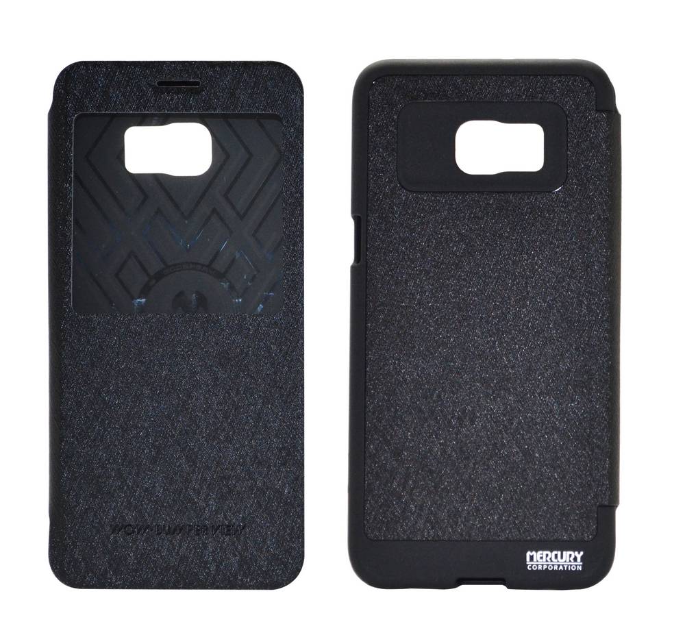 Θήκη Book Goospery Wow Bumper View για Samsung SM-G928F Galaxy S6 Edge+ Μαύρη by Mercury