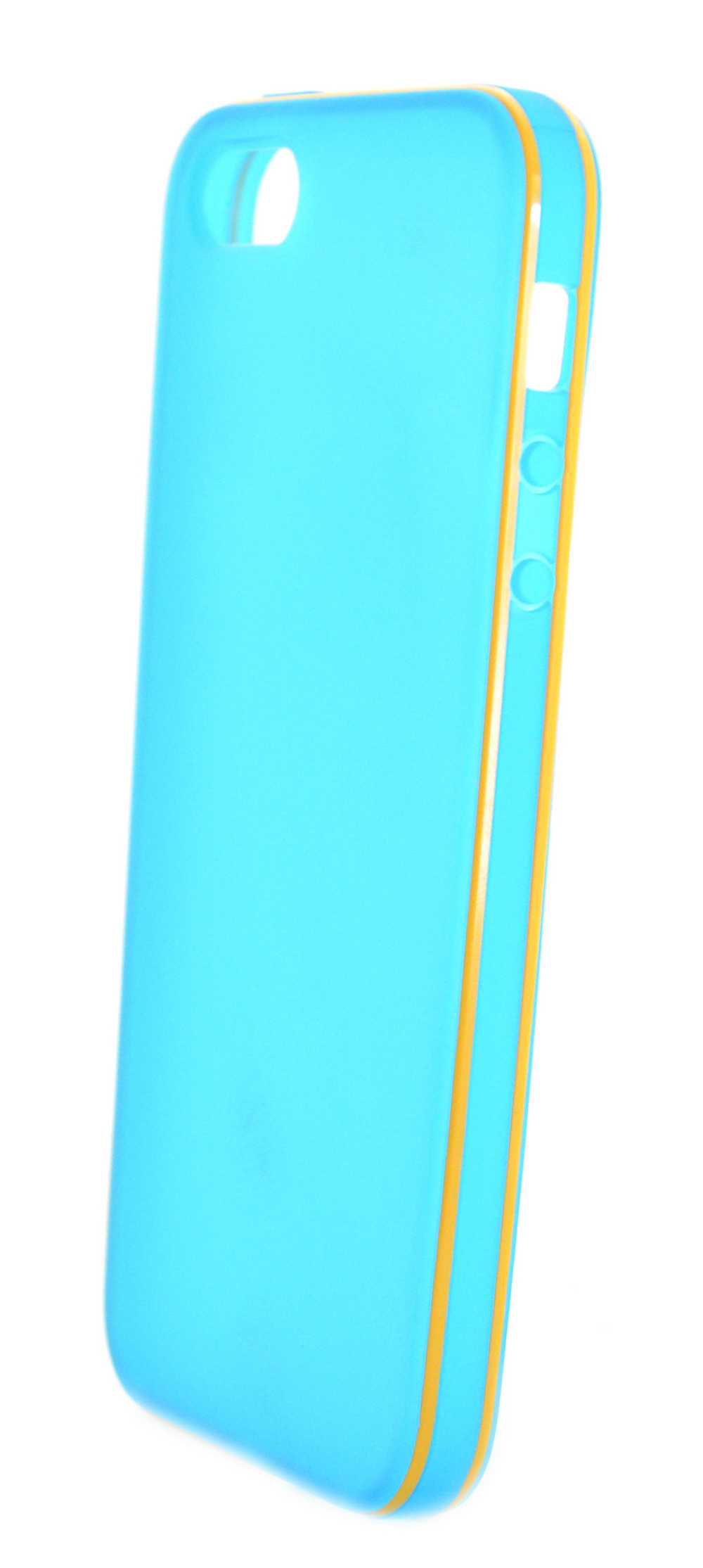 Θήκη Σιλικόνης Ancus για Apple iPhone SE/5/5S Μπλέ με κίτρινο περίγραμμα