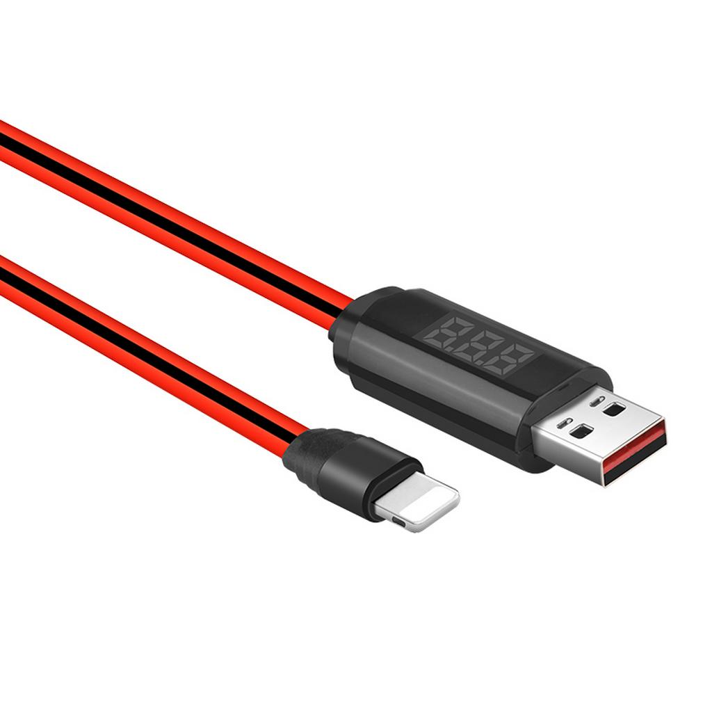 Καλώδιο σύνδεσης Hoco U29 LED Display USB σε Lightning 2A Fast Charging Κόκκινο 1μ