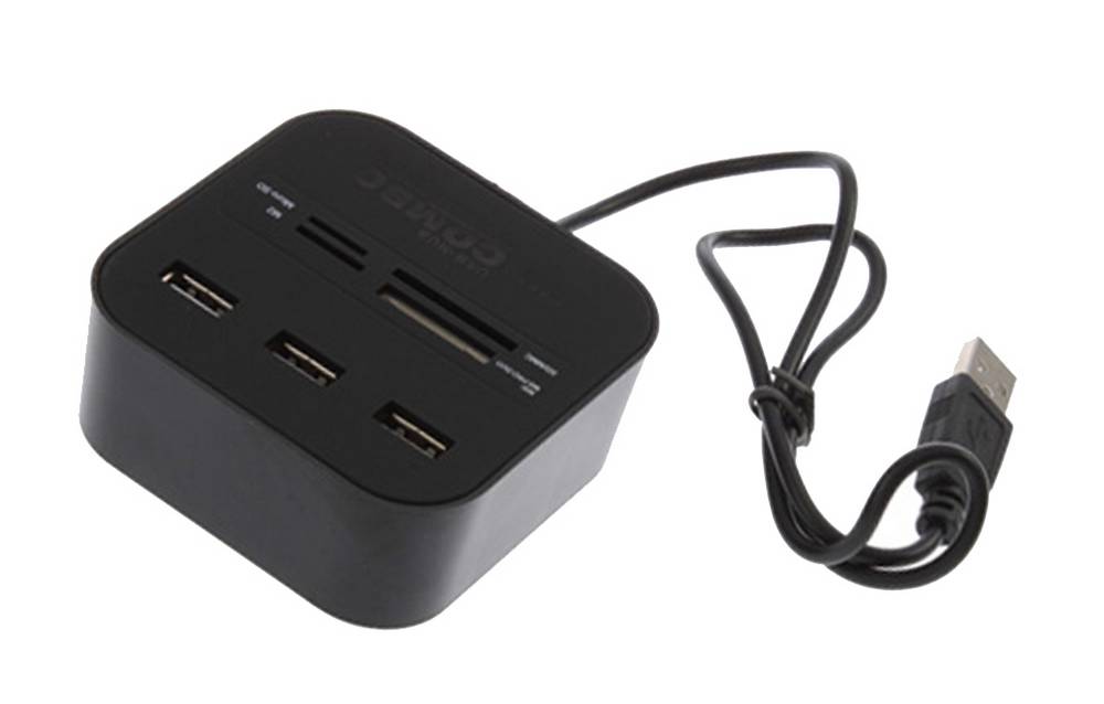 Αναγνώστης Κάρτας Μνήμης USB 2.0 με USB HUB Combo