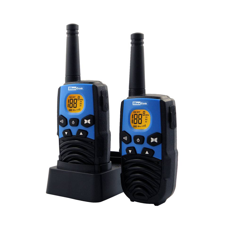 Walkie Talkie Maxcom WT207 Μαύρο - Μπλέ με Υποδοχή Hands Free  Εύρος Κάλυψης 5 km