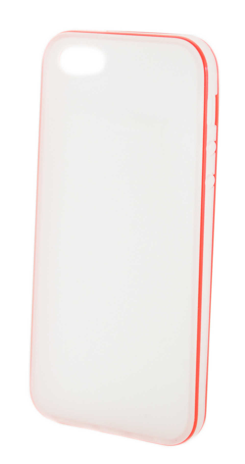 Θήκη Σιλικόνης Ancus για Apple iPhone SE/5/5S Λευκή με κόκκινο περίγραμμα