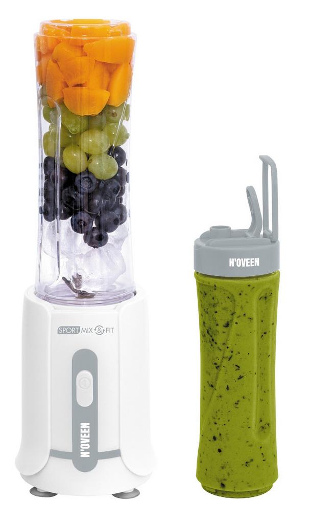 Μπλέντερ N'OVEEN Sport Mix & Fit SB-230 με Δύο Φιάλες 600 ml 300W Γκρι