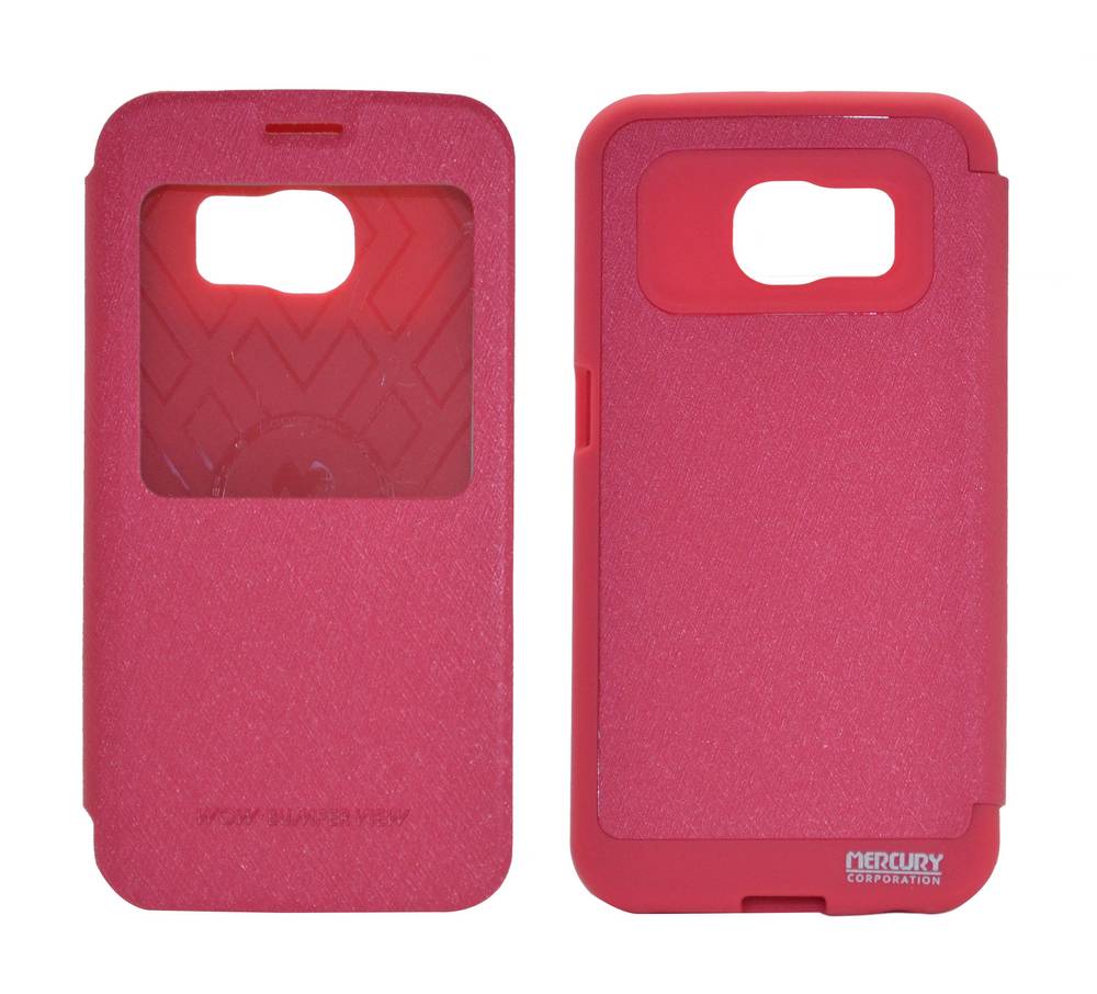 Θήκη Book Goospery Wow Bumper View για Samsung SM-G925F Galaxy S6 Edge Φούξια by Mercury