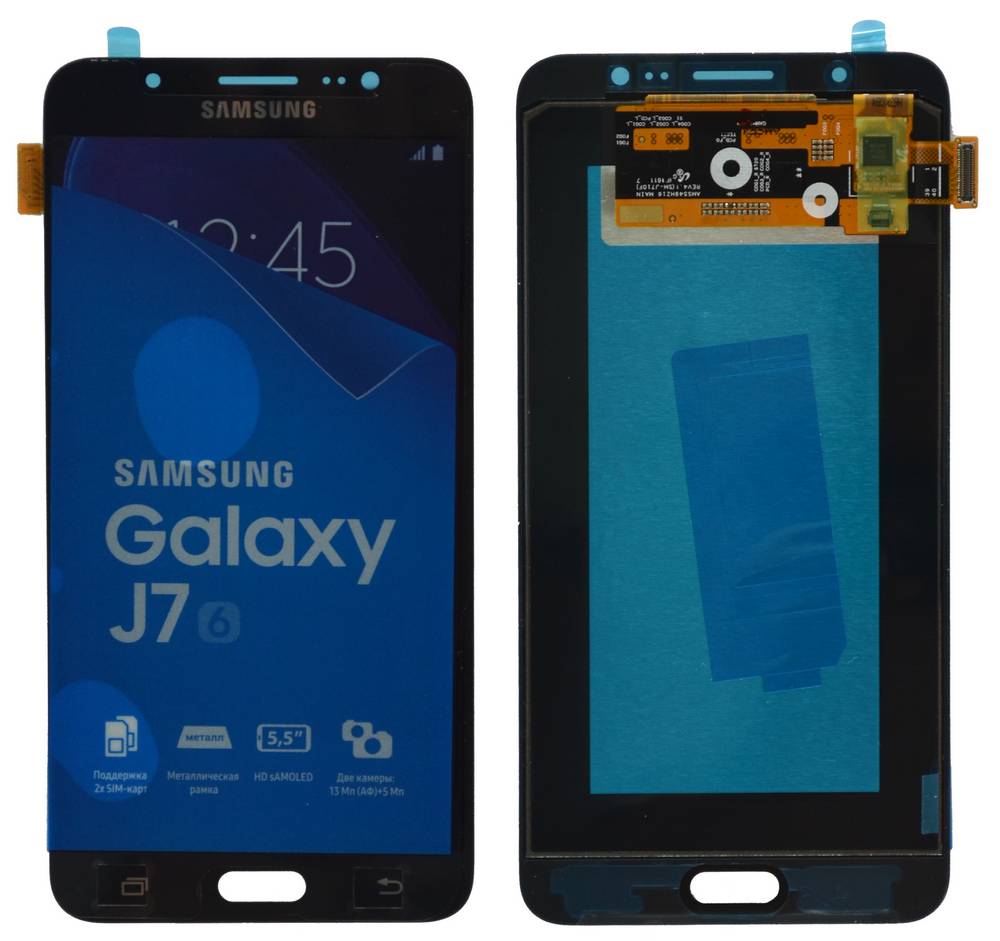 Γνήσια Οθόνη & Μηχανισμός Αφής Samsung SM-J710 Galaxy J7 (2016) Μαύρο GH97-18855B, GH97-18931B