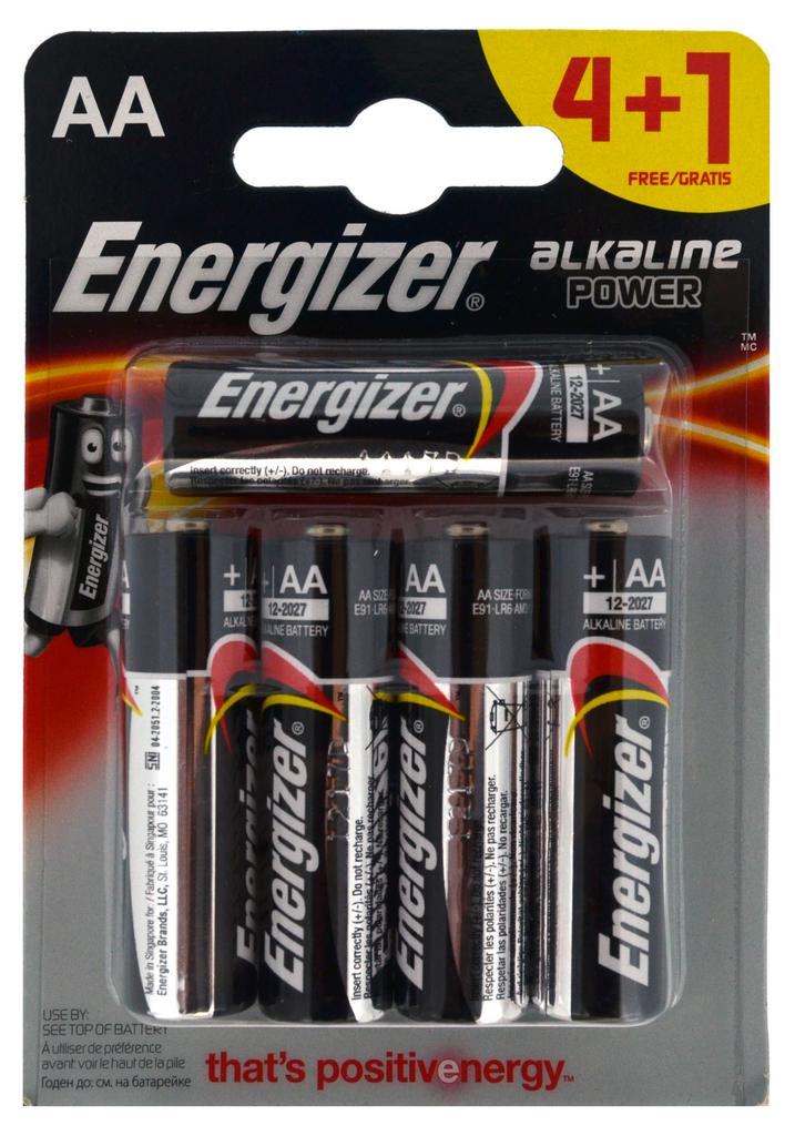 Μπαταρία Αλκαλική Energizer LR03 size AA 1.5V Τεμ. 4+1