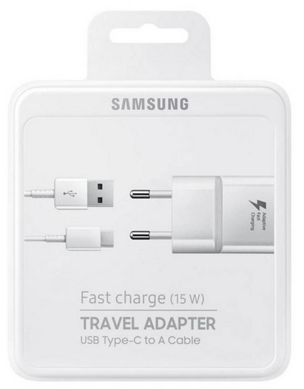 Φορτιστής Ταξιδίου Samsung EP-TA20EWECGWW με Αποσπώμενο Καλώδιο USB Type-C Λευκό 2000 mAh Fast Charge (15W)