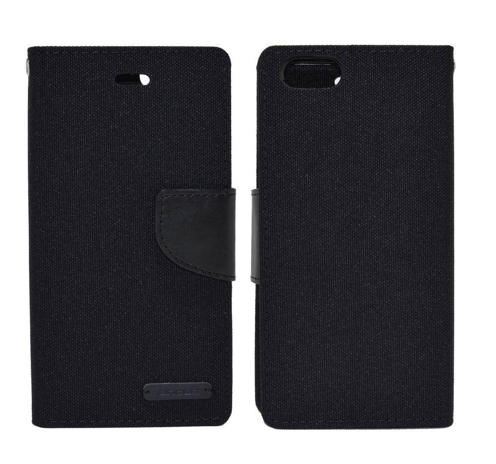 Θήκη Book Ancus Canvas Diary για Apple iPhone 6/6S Μαύρη by Mercury