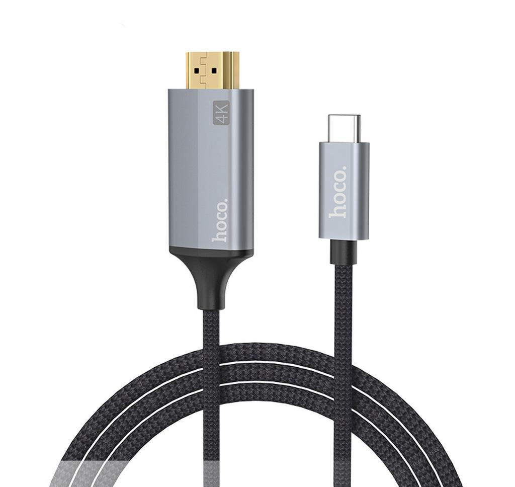Καλώδιο σύνδεσης Hoco UA13 Type-C σε HDMI Full HD 1.8 μ. Γκρι