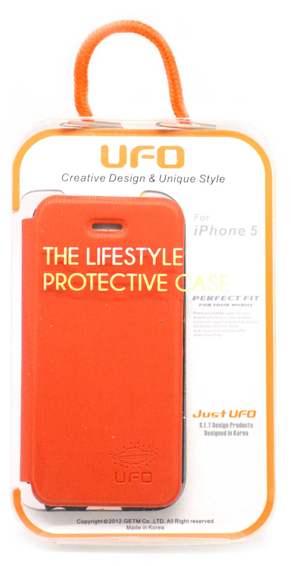 Θήκη Book UFO για Apple iPhone SE/5/5S/5C Πορτοκαλί - Μαύρη