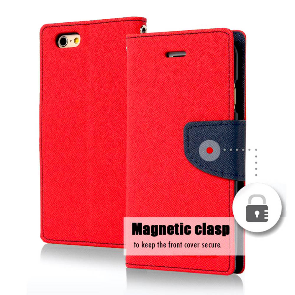 Θήκη Book Goospery Fancy Diary για Apple iPhone 6 Plus/6S Plus Κόκκινο - Σκούρο Μπλέ by Mercury