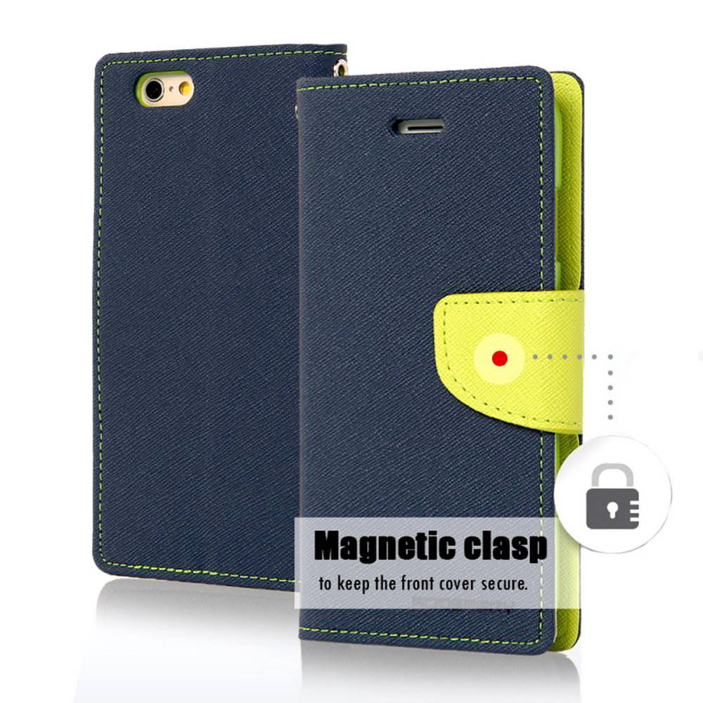Θήκη Book Goospery Fancy Diary για Apple iPhone 6/6S Σκούρο Μπλέ - Lime by Mercury