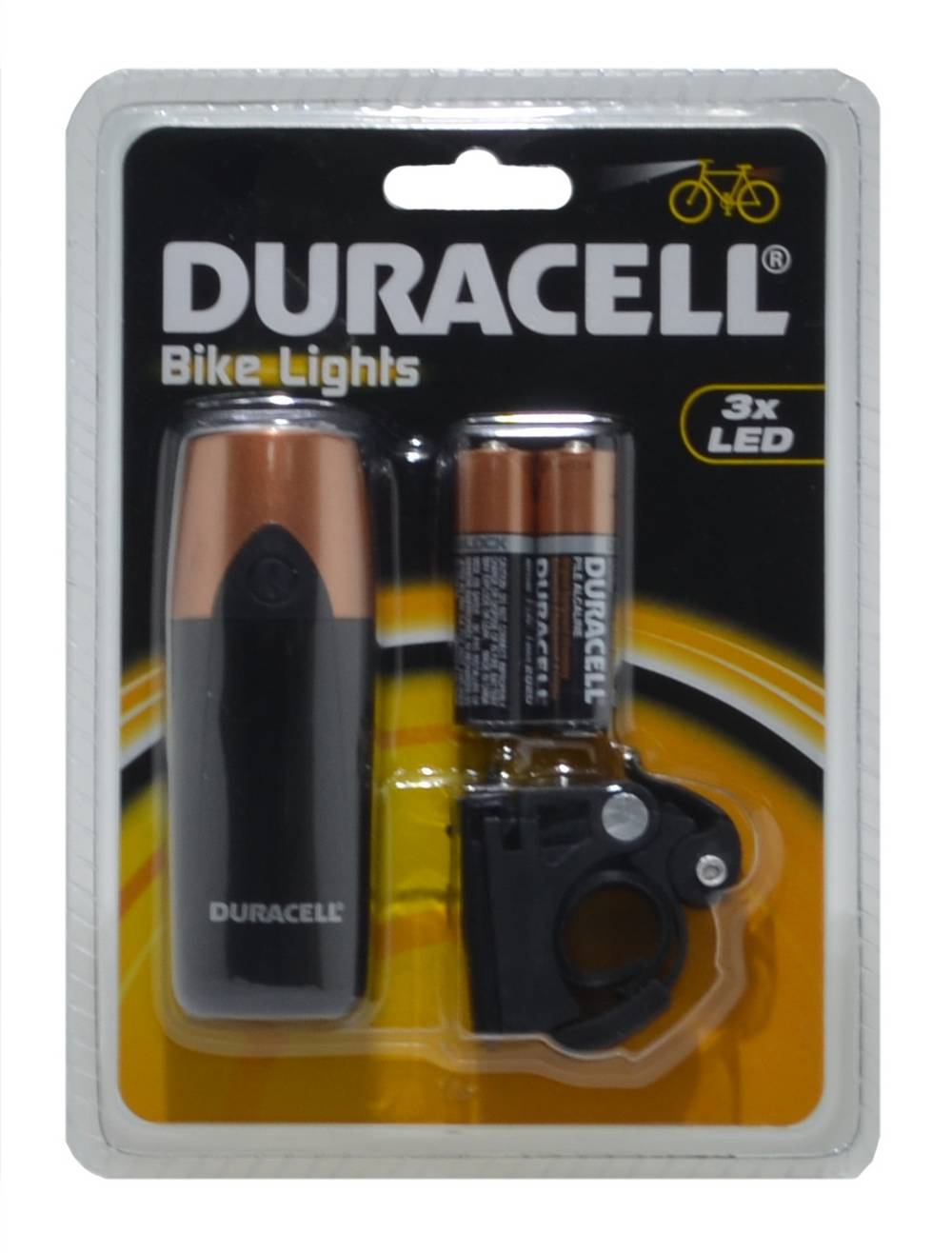 Φακός Ποδηλάτου Duracell 3 Led BIK-F01WDU με Μπαταρίες AAA 2 Τεμ.