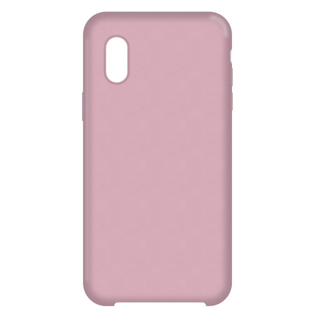 Θήκη Silicone Soft Feeling με Εσωτερική Υφασμάτινη Επένδυση για Apple iPhone X / XS Ροζ