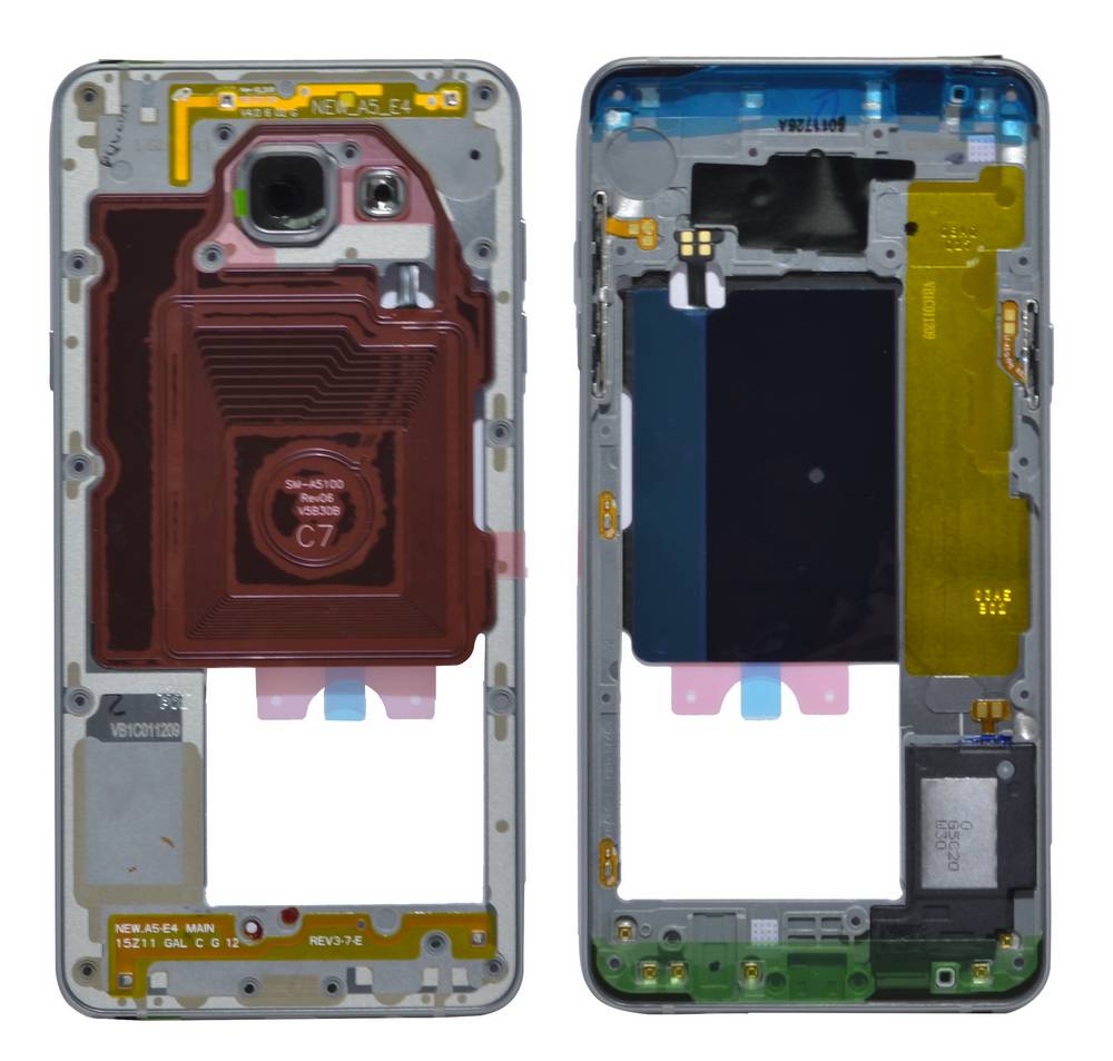 Μεσαίο Πλαίσιο Samsung SM-A510F Galaxy A5 (2016) με Buzzer και Πλήτρα On/Off, Έντασης Μαύρο Original GH96-09392B