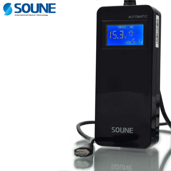 Φορτιστής Laptop - Tablet Soune 505G Universal 90W με Οθόνη και Έξοδο Usb Μαύρο