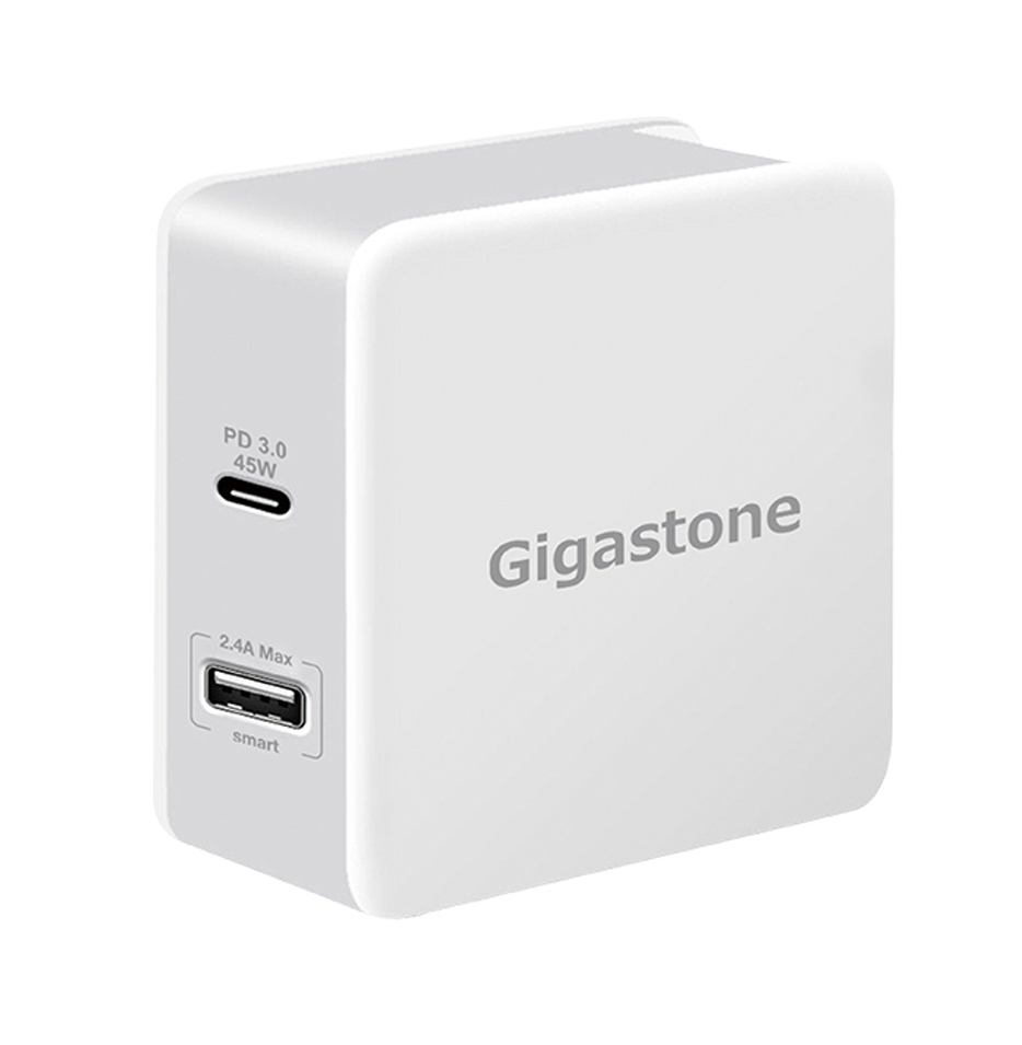 Φορτιστής Ταξιδίου Gigastone PD-6570W USB και Type-C PD 3.0 57Watt για MacBook, PC Notebook, iOS & Android. Άσπρο