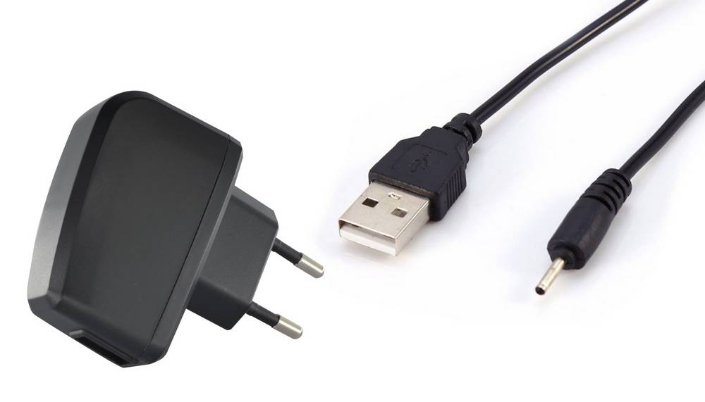 Φορτιστής Ταξιδίου USB 5V 500 mAh με Καλώδιο Φόρτισης 2.0mm για Nokia 106, 6500, Asha 305 1m