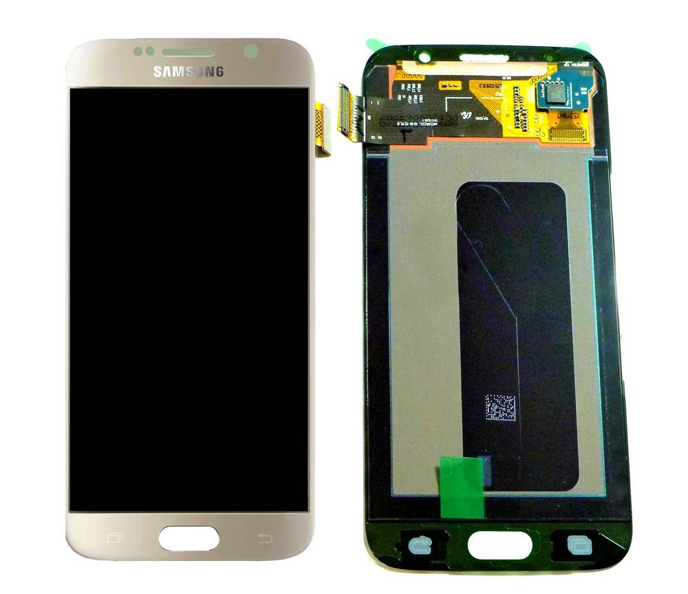 Γνήσια Οθόνη & Μηχανισμός Αφής Samsung SM-G920F Galaxy S6 με Κόλλα Χρυσαφί GH97-17260C