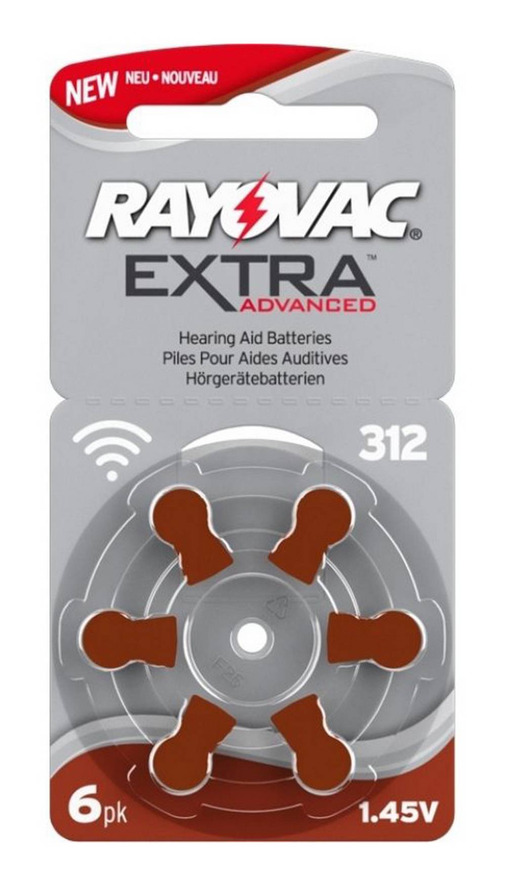 Μπαταρίες Ακουστικών Βαρηκοΐας Rayovac 312 Extra Advanced 1.45V Τεμ. 6