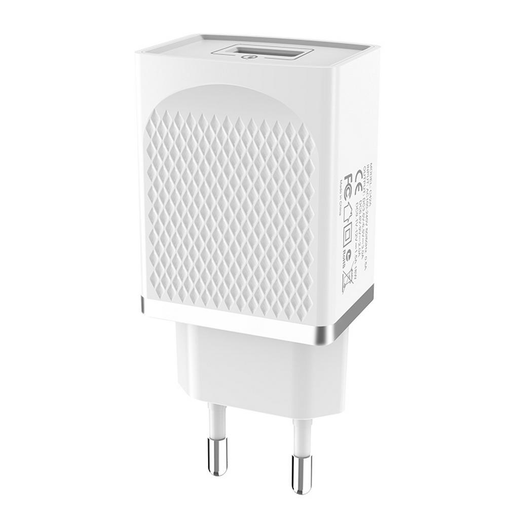 Φορτιστής Ταξιδίου Hoco C42A Vast Power Single USB QC3.0 18W Λευκός