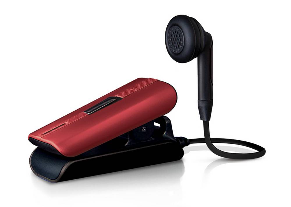 Bluetooth Hands Free Vieox Venturer V301 με Πλακέ Καλώδιο και Δόνηση. Multi Pairing Κόκκινο