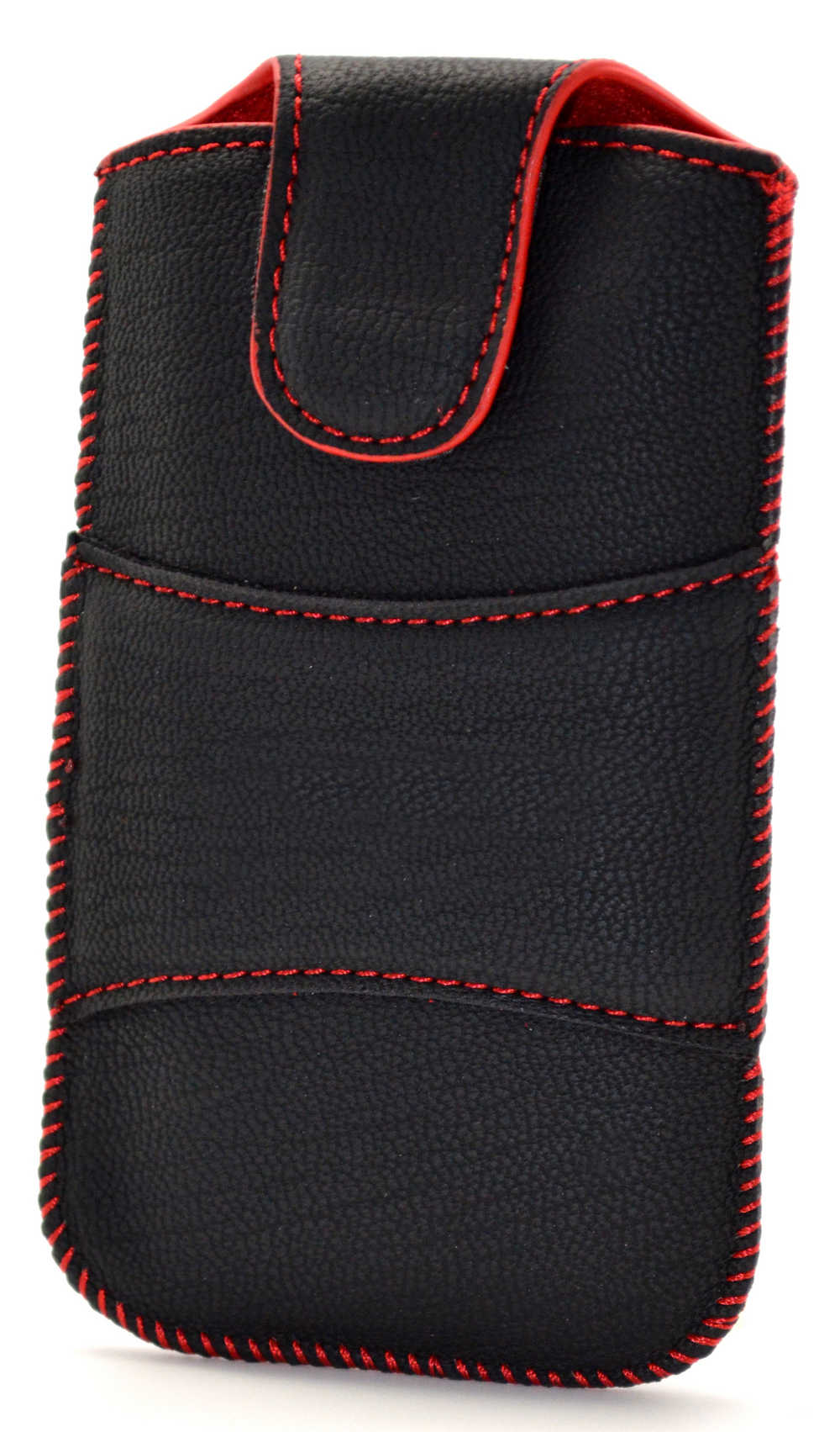 Θήκη Velcro για Samsung i9195i Galaxy S4 Mini Plus Μαύρη με Κόκκινη Ραφή