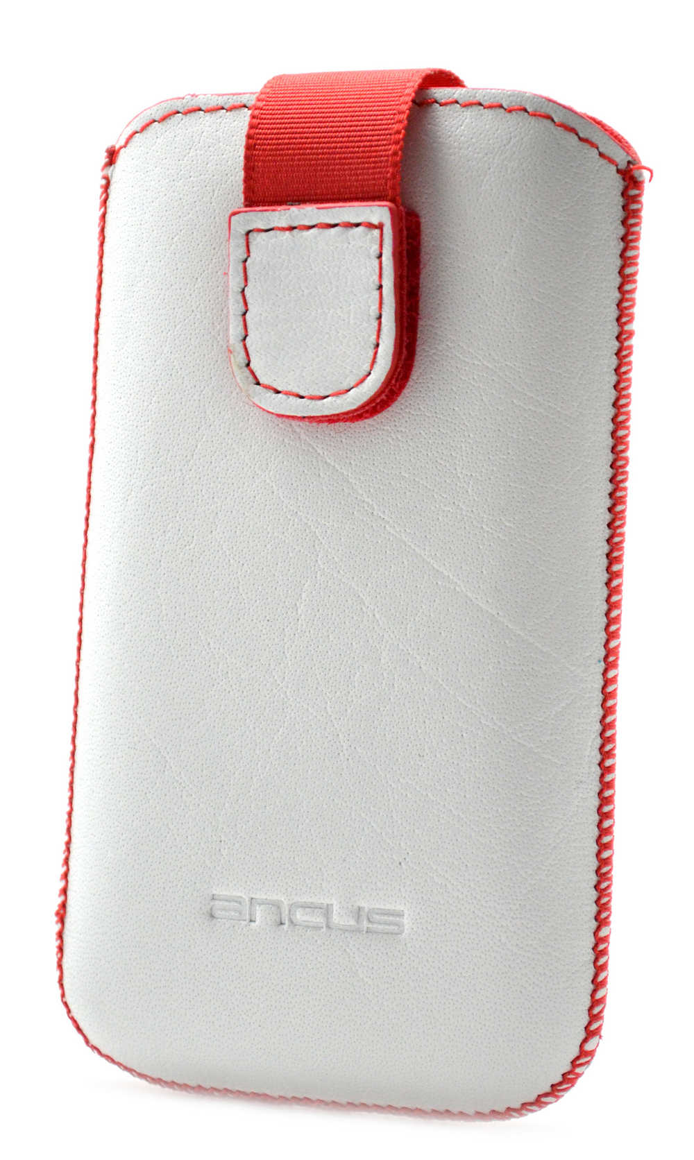 Θήκη Protect Ancus για Xperia E1 / Lumia 435 Old Leather Λευκή με Κόκκινη Ραφή