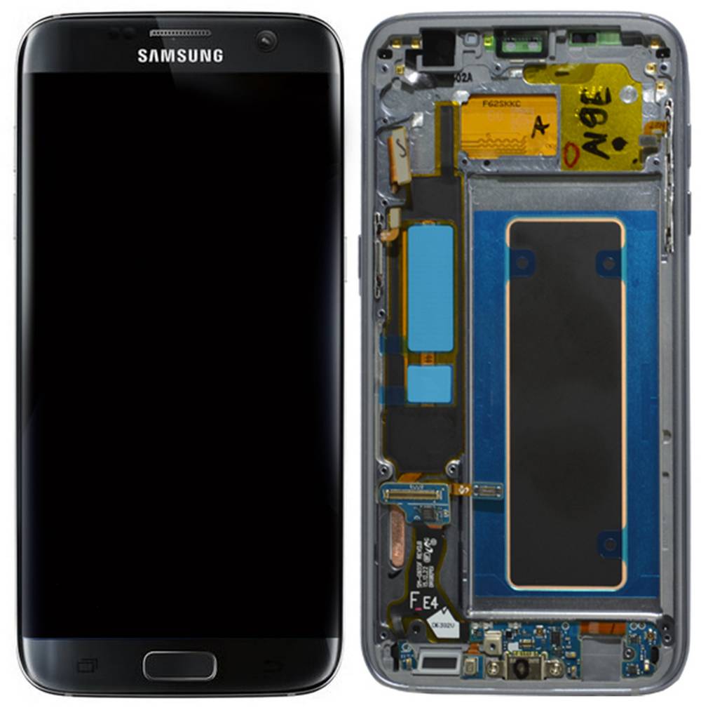 Γνήσια Οθόνη & Μηχανισμός Αφής Samsung SM-G935F Galaxy S7 Edge Μαύρο με Πλαίσιο και Επαφή Φόρτισης GH97-18533A