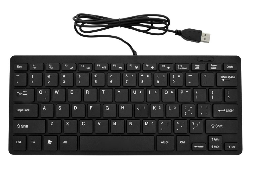 Πληκτρολόγιο Mobilis Mini Αδιάβροχο USB Μαύρο 28 x 12 cm