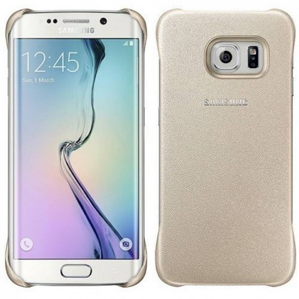 Θήκη Faceplate Samsung Protective Cover EF-YG925BFEGWW για SM-G925F Galaxy S6 Edge Χρυσαφί