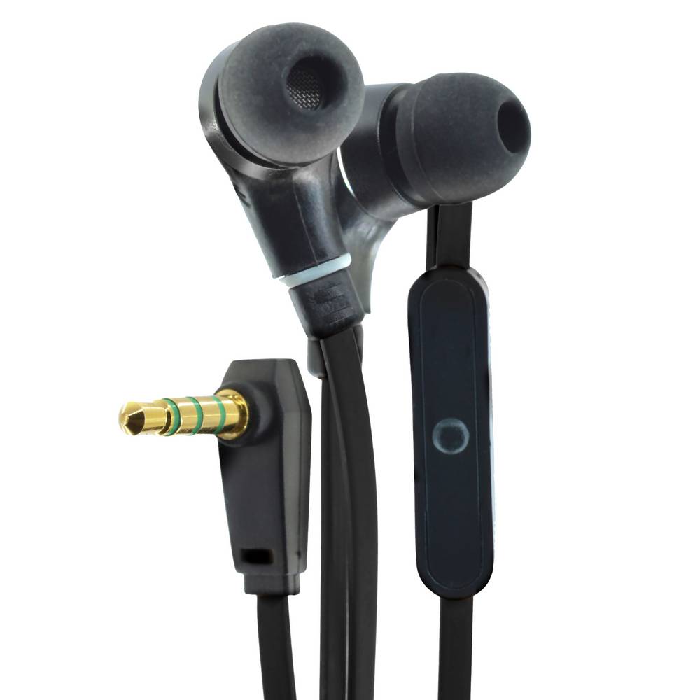 Hands Free Ancus Loop in-Earbud Stereo 3.5 mm για Apple-Samsung-HTC-Sony Μαύρο με Καλώδιο Πλακέ, Πλήκτρο Απάντησης