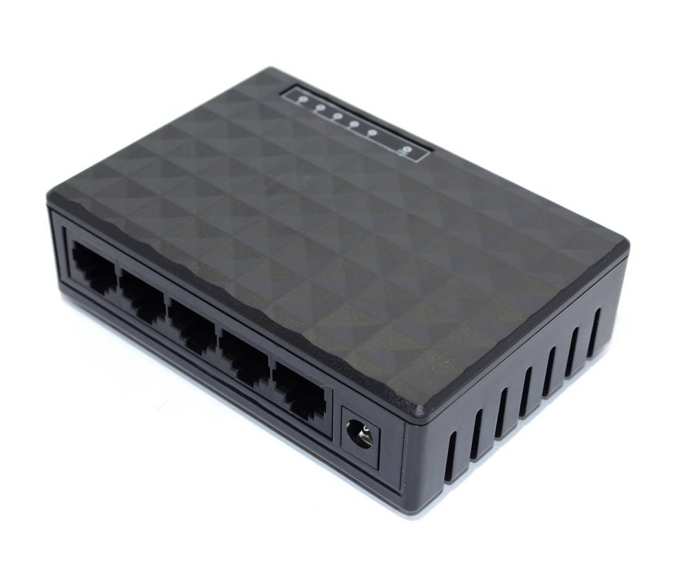 Ethernet Switch Diewu T5 10/100Mbps 5 Port Μαύρο 5V 500mA
