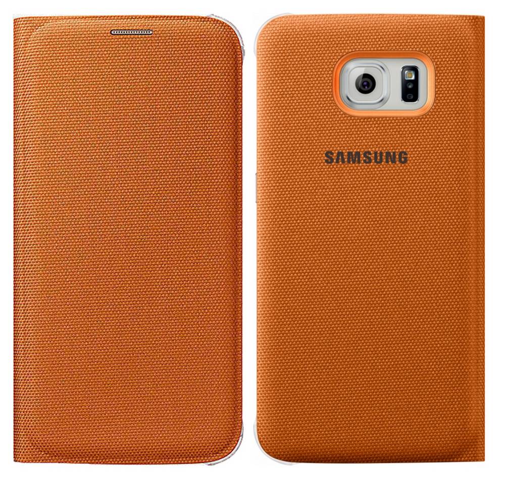 Θήκη Book Samsung Flip Wallet Fabric EF-WG920BOEGWW για SM-G920F Galaxy S6 Πορτοκαλί