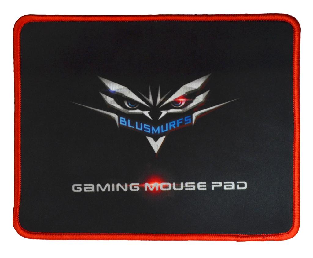 Αδιάβροχο Gaming Mousepad Blusmurfs Rubber Μαύρο - Κόκκινο (22 x 18 cm)