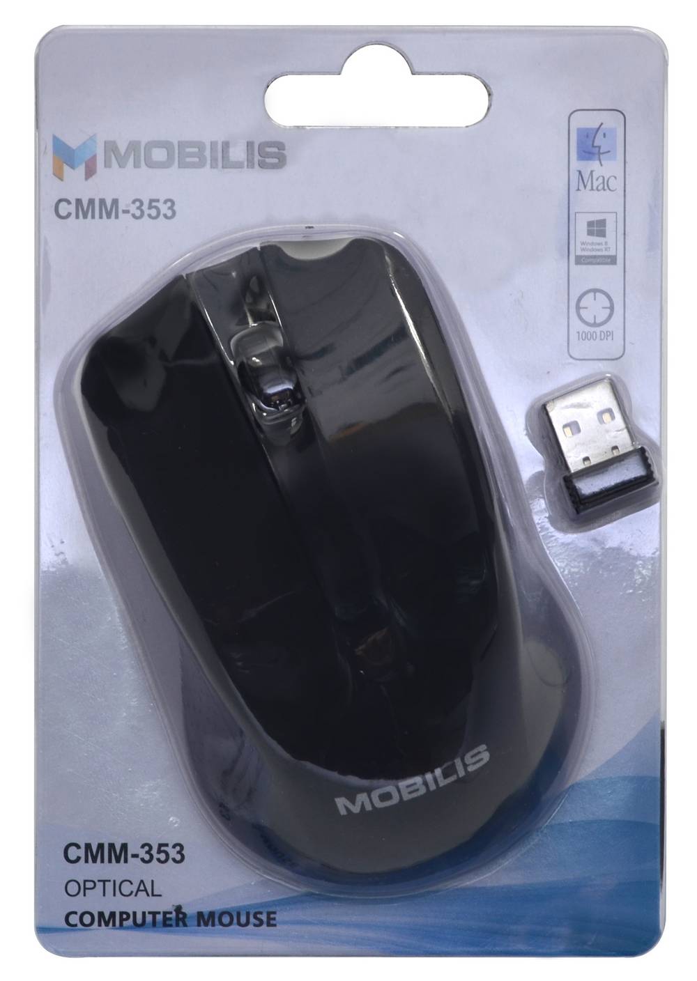 Ασύρματο Ποντίκι Mobilis CMM-353 με 3 Πλήκτρα και 1000 DPI Μαύρο