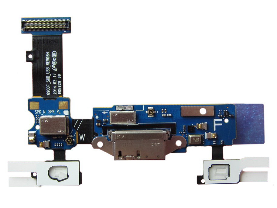 Καλώδιο Πλακέ Samsung SM-G900F Galaxy S5 με Επαφή Φόρτισης, Μικρόφωνο και Κεντρικό Πλήκτρο Original GH96-07020A