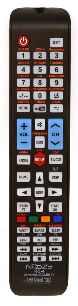 Τηλεχειριστήριο Noozy RC4 για Τηλεοράσεις, με Λειτουργία Εύκολου Προγραμματισμού. Συμβατό με Smart TVs