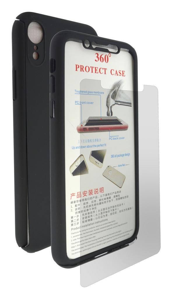 Θήκη 360 Protect Ancus για Apple iPhone XR Μαύρη με Tempered Glass 0.20mm