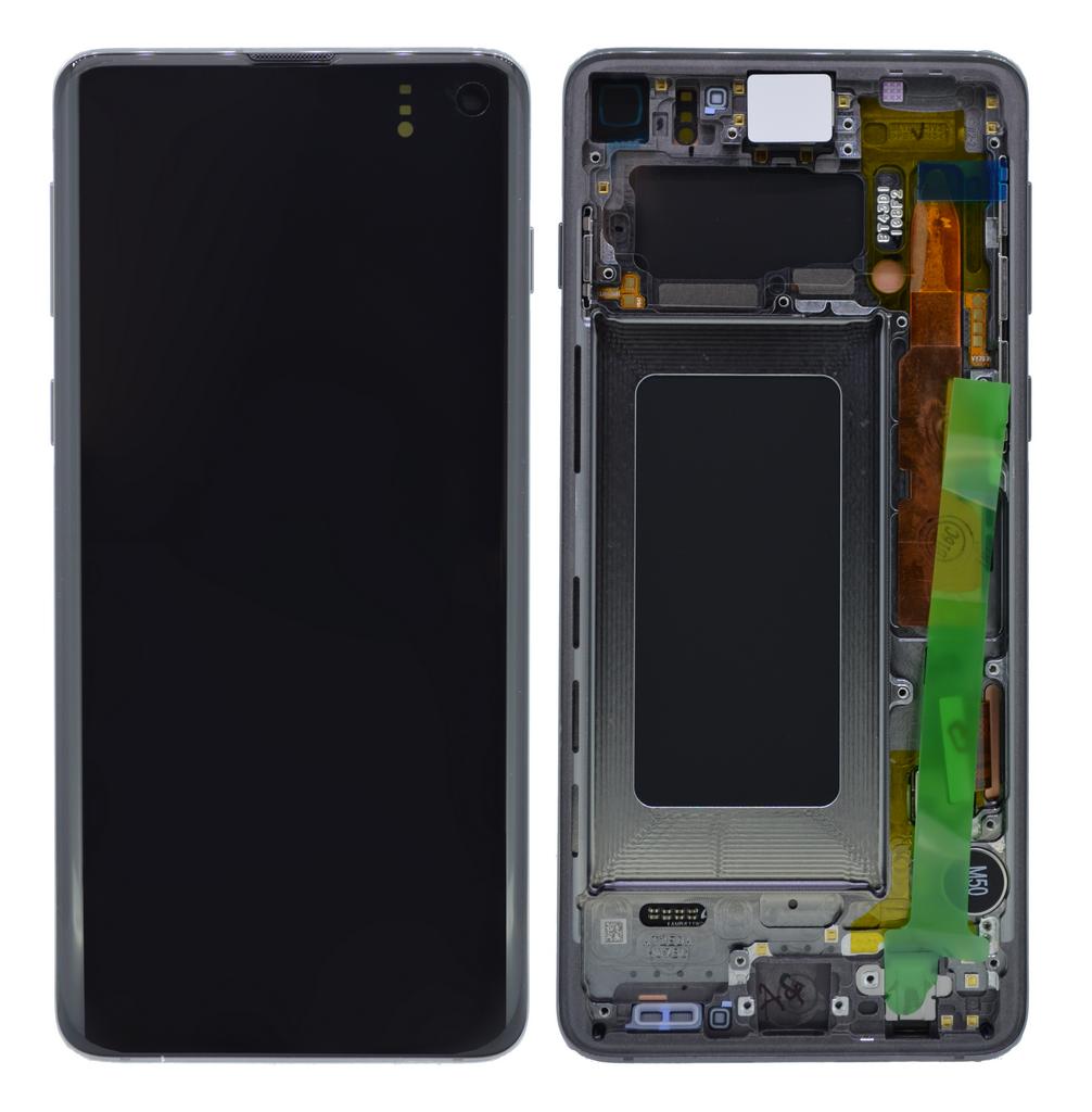 Γνήσια Οθόνη & Μηχανισμός Αφής Samsung SM-G973F Galaxy S10 Μαύρο GH82-18850A