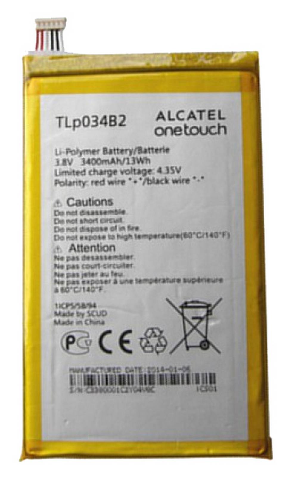 Μπαταρία Alcatel TLp034B2 για One Touch Pop S9 OT-7050Y Original Bulk