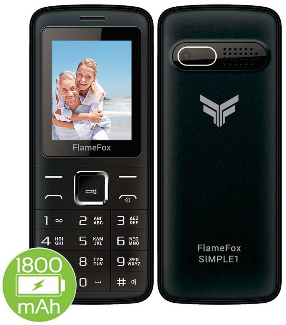 FlameFox Simple1 (Dual Sim) 1.77" με Bluetooth, Κάμερα, Ραδιόφωνο, Φακό
