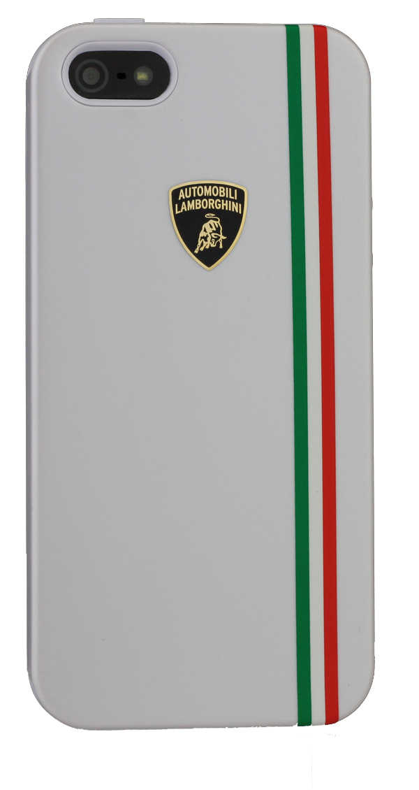 Θήκη TPU & PC Back Cover Lamborghini για Apple iPhone SE/5/5S Λευκή Tricolor-D1
