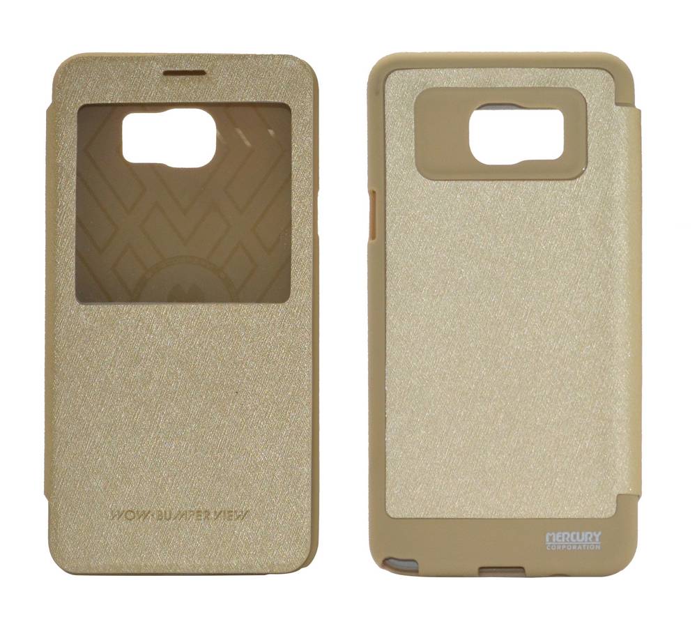 Θήκη Book Goospery Wow Bumper View για Samsung SM-N920F Galaxy Note 5 Χρυσαφί by Mercury